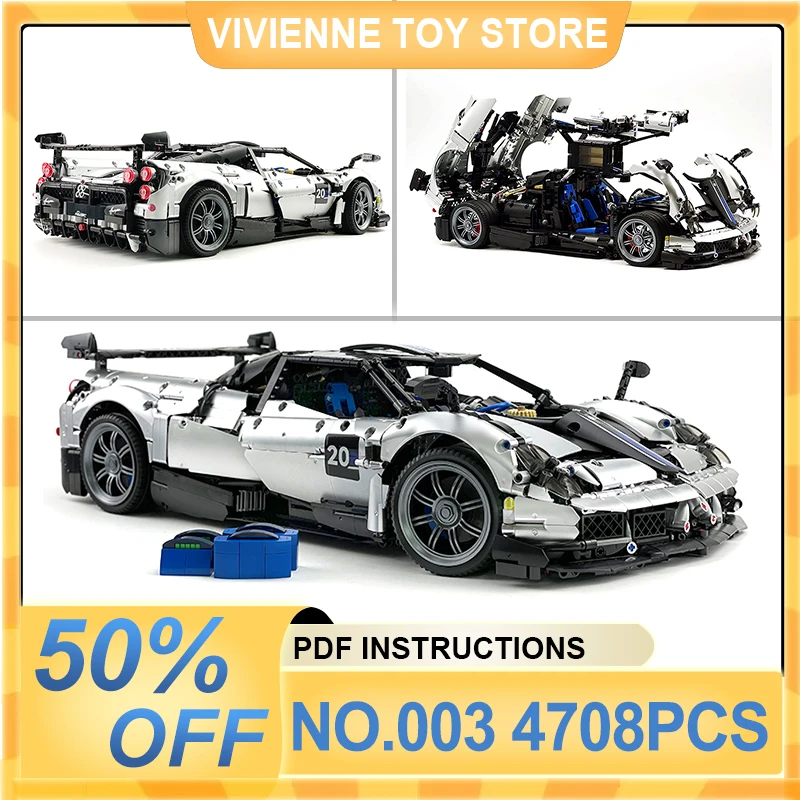 

Новый MOC-142670 Технический серебряный Huayra Super Sprots Модель автомобиля Строительный блок Кирпичи DIY Головоломки Игрушки Сборка Рождественские подарки Дети