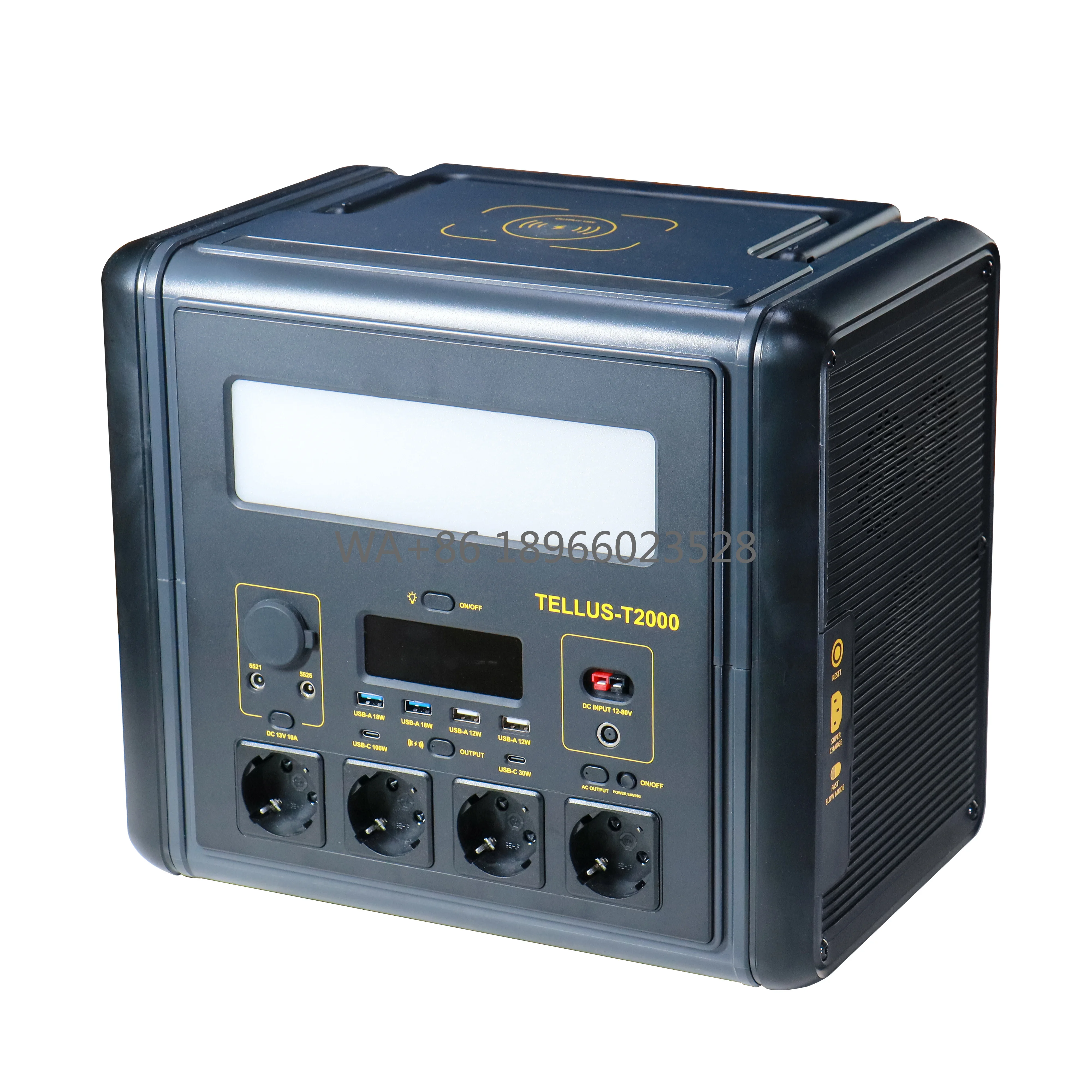 

Outdoor Portable Energy Storage Power Station Supply with Pure Sine Wave Emergency Charging 2000W Peak 4000W 1536WH LiFePO4