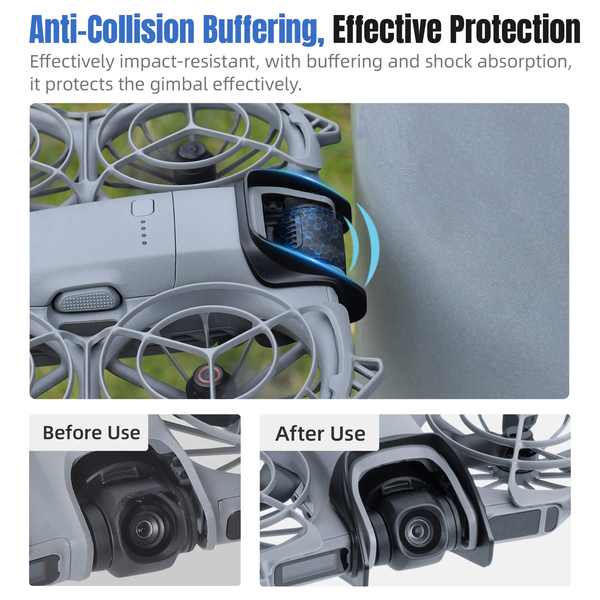 Protector de Gimbal DEVASO para DJI NEO 2, Protección Contra Colisiones de Lentes, Protector Anticaídas a Prueba de Golpes, Accesorios para Drones