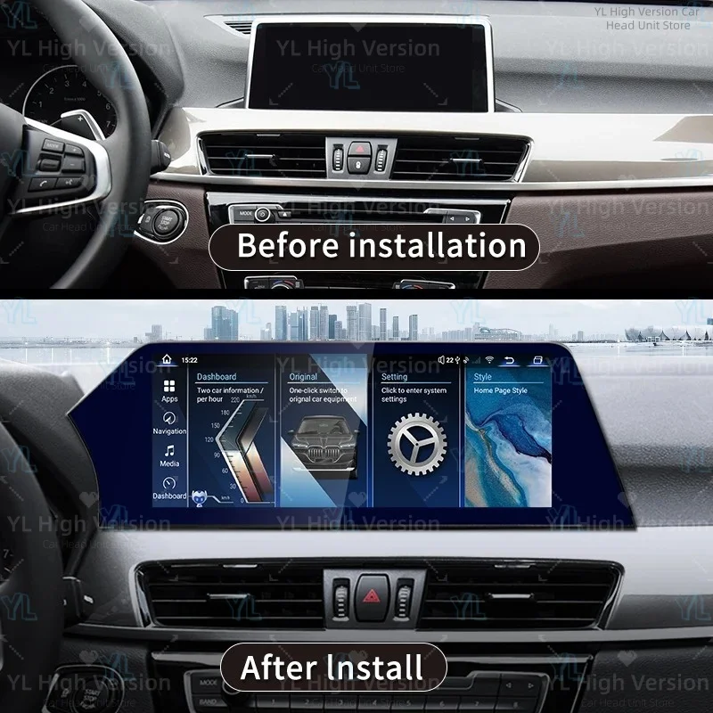 ym 12.3'' CarPlay Blade Screen For BMW X1 F48 NBT X2 F49 F39 EVO 2016-2018 GPS 4G Android 15 Multimedia Navigation DSP Stereo 4G