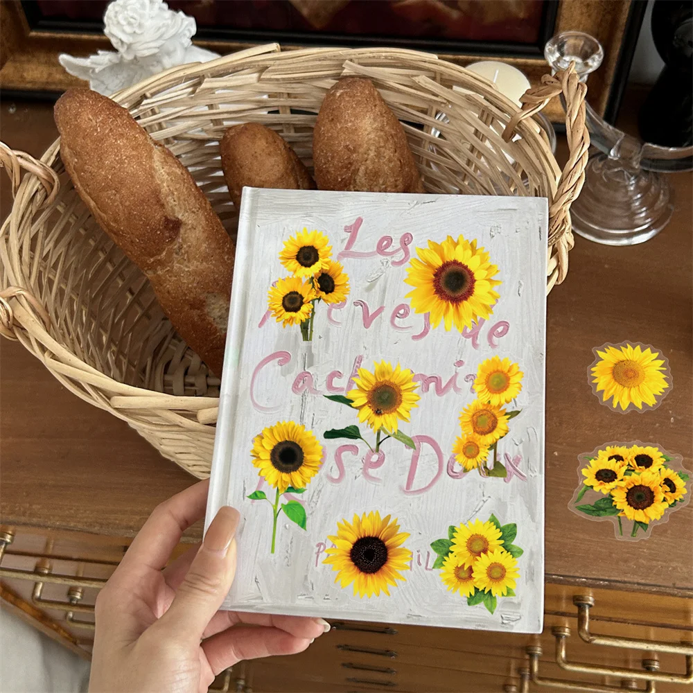 50/150 pçs hortênsia margarida girassol flor adesivo crianças papelaria decalques guitarra telefone portátil bagagem adesivos à prova dwaterproof água