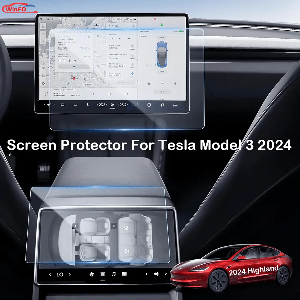 For Tesla Model 3 Highland 2024 Screen Protector Anti-glare 15