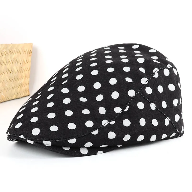 Fashion Beret Korean Dot Leopard Newsboy Cap Women Cotton Boina Mujer 2026 Women\'s Hat Luxury Vintage Peaky Blinders Flat Hats