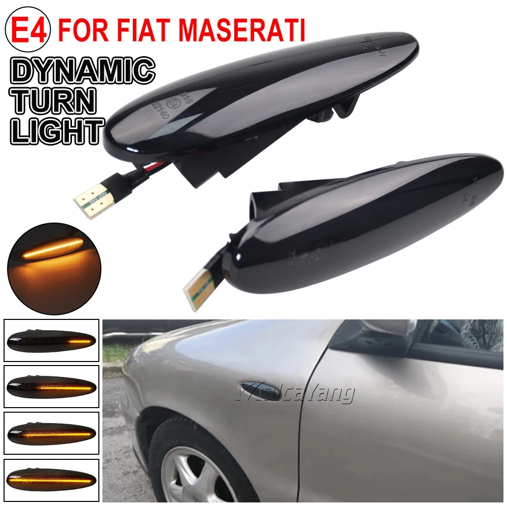 1Pair Dynamic Turn Signal Lights LED Side Mirror Indicator Sequential Blinker Lamp For Fiat Albea Siena Croma Maserati