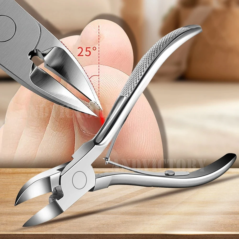 1 Uds. Pinza para cutículas de uñas encarnadas plateadas, cortador de bordes, tijeras para manicura, alicates, herramienta para pedicura, producto para eliminar la piel muerta