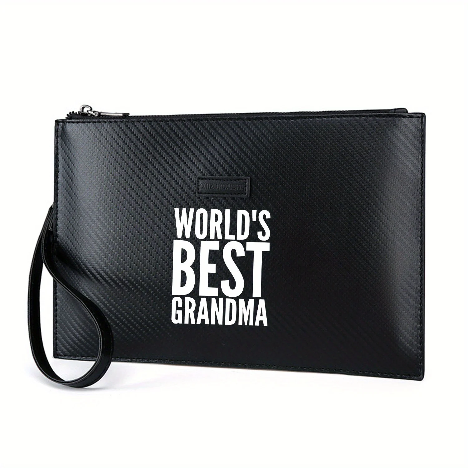 Das beste Oma-Textdesign der Welt. Elegante bedruckte PU-Herrenhandtasche. Modisch und praktisch für den täglichen Transport