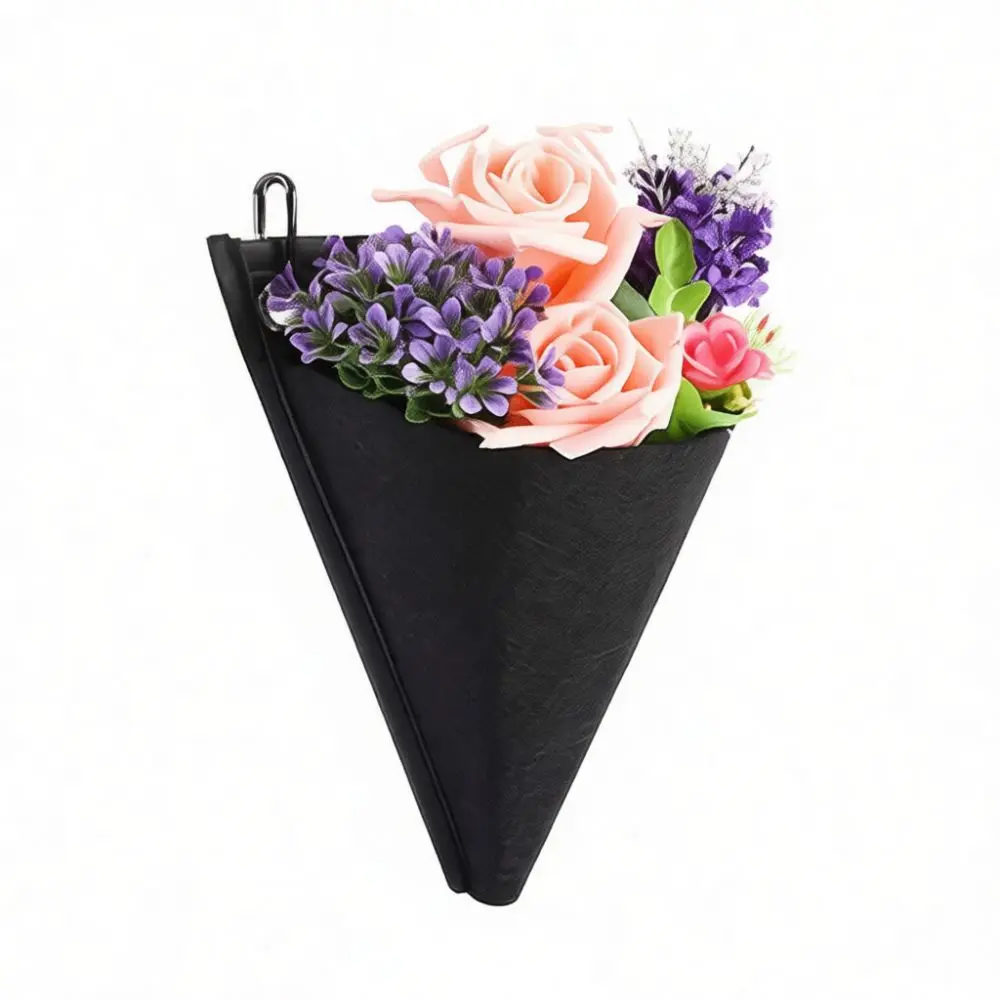 Non Woven Triangle Hanging Flower Pot Wall Mounted Vertical Garden Planter For Balcony Indoor Outdoor Home Decoration