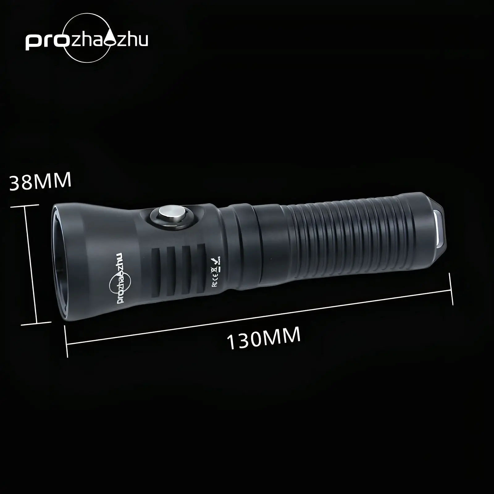 IP68 100M ไฟดําน้ํา 1200 Lumen อลูมิเนียมอัลลอยด์ไฟฉายดําน้ําแบบชาร์จไฟได้