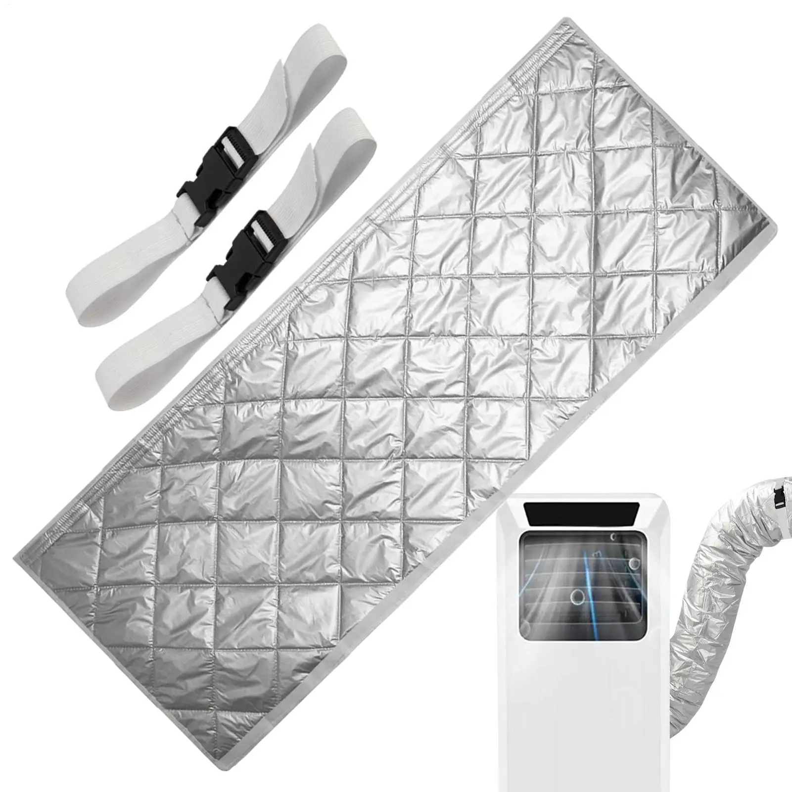 Air Conditioner Hose Cover Wrap AC Duct Vent Hose Insulated Cover Wrap with Adjustable Straps Lightweight Exhaust Tube Appliance