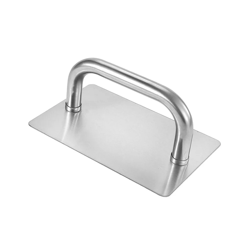 Stainless Steel Burger Patty Press Professional High-Grip Handle Donkey-hide Gelatin Press Rectangular Snowflake Crisp Presser