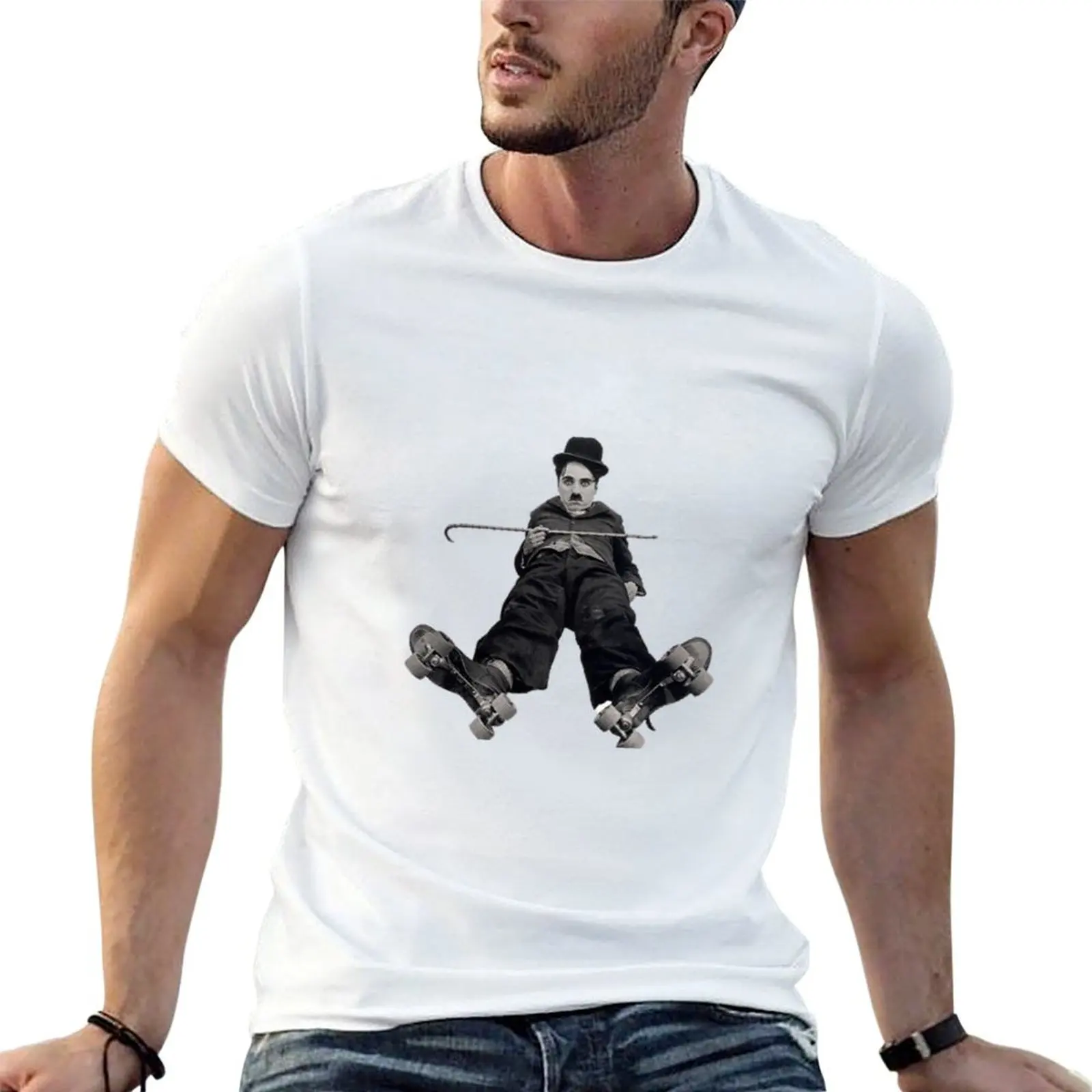 

charlie chaplin T-Shirt t shirts for man cotton black cotton t-shirt plain for man package T-Shirt