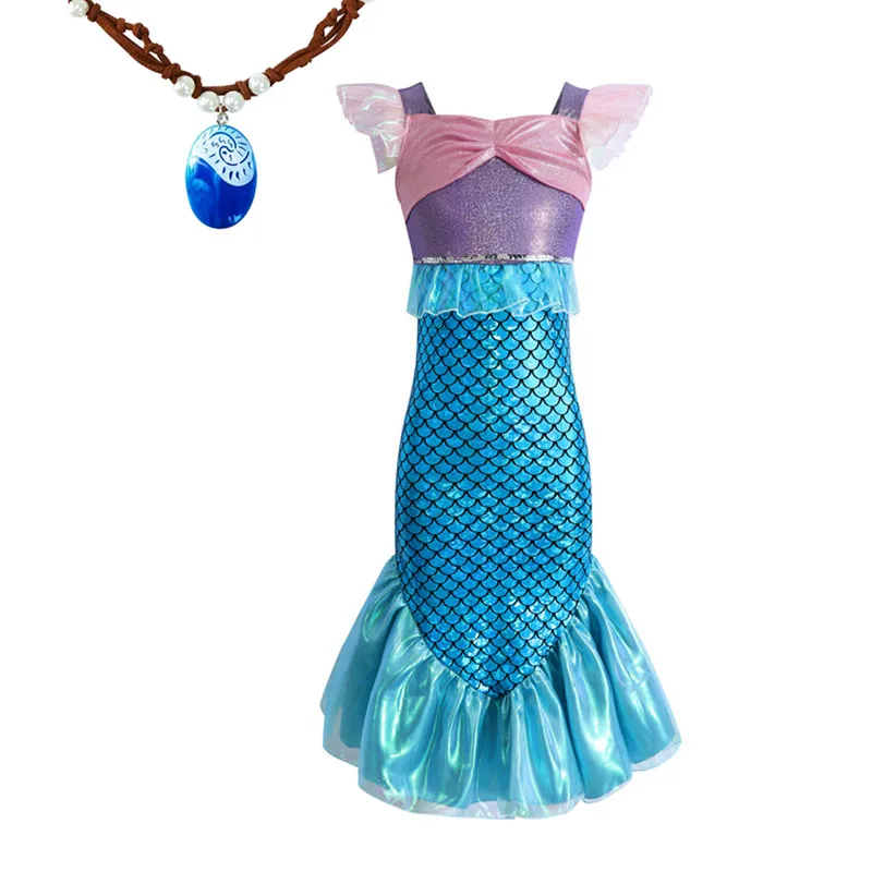 فستان الأميرة حورية البحر للأطفال، زي ذيل السمكة اللامع، ملابس مريحة للحفلات، هدية عيد الميلاد والكريسماس للفتيات، زي تنكري