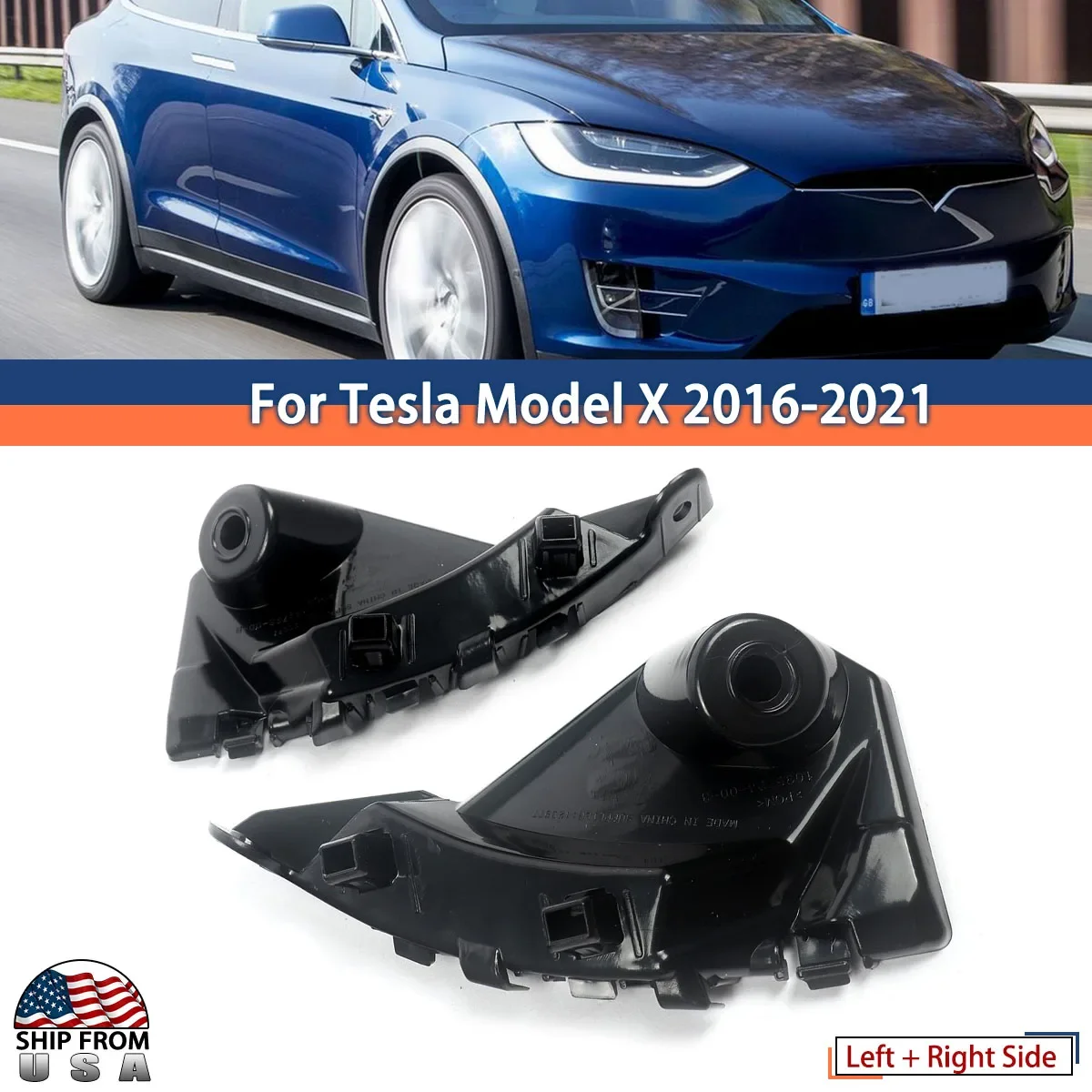 For 2016-2020 Tesla Model X Front Left&Right Bumper Fender Bracket Mount Support