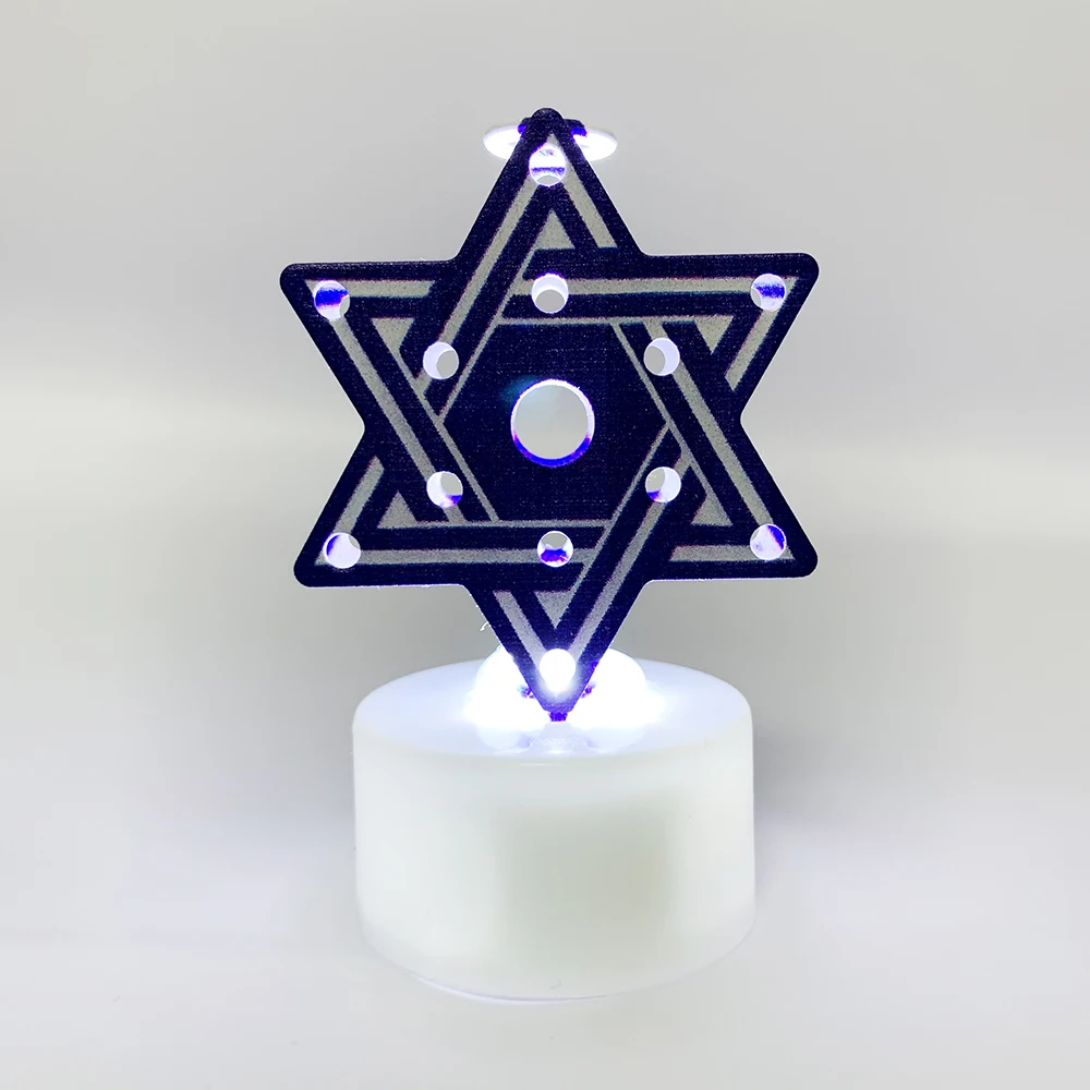 10pc Jewish Hanukkah Decor Led Candle Light Judaism Chanukah Art Night Light Battery Included