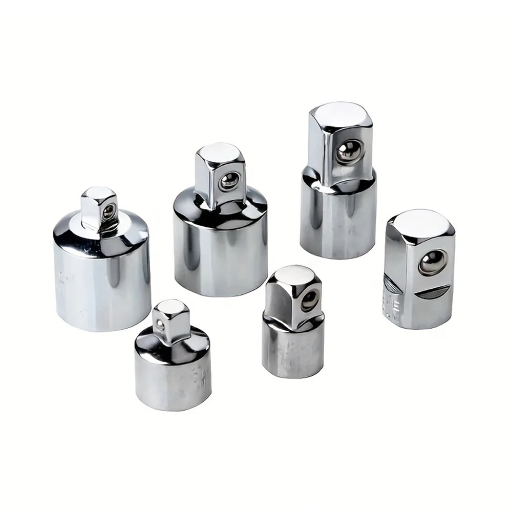 6 Stück Ratschenschlüssel-Steckschlüssel-Konverter-Hülsenkopf-Adapter 1/2 "bis 3/8" bis 1/4 "Edelstahl auf 1/4" bis 1/2 "bis 3/8"