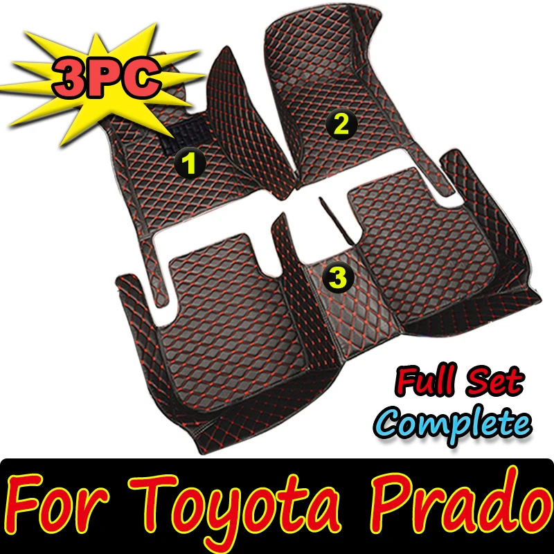 Car Floor Mats For Toyota Prado（Eight Seats）2006 2007 2008 2009 Custom Auto Foot Pads Automobile Carpet Cover accessories