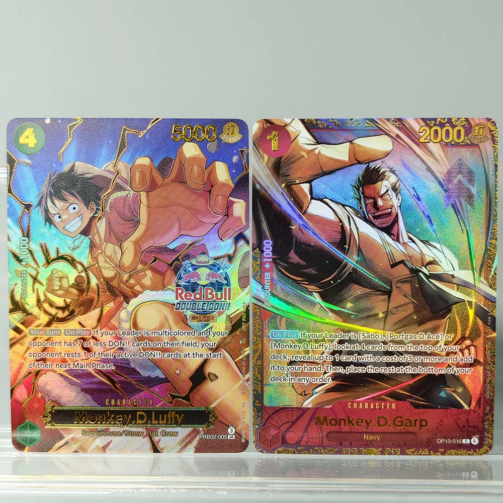 

Self Made Proxy One Piece English Treasure Cup Luffy OP13-016 Garp PRB02-005 Alt-Art Card Game Collection Textured Foil Card Toy