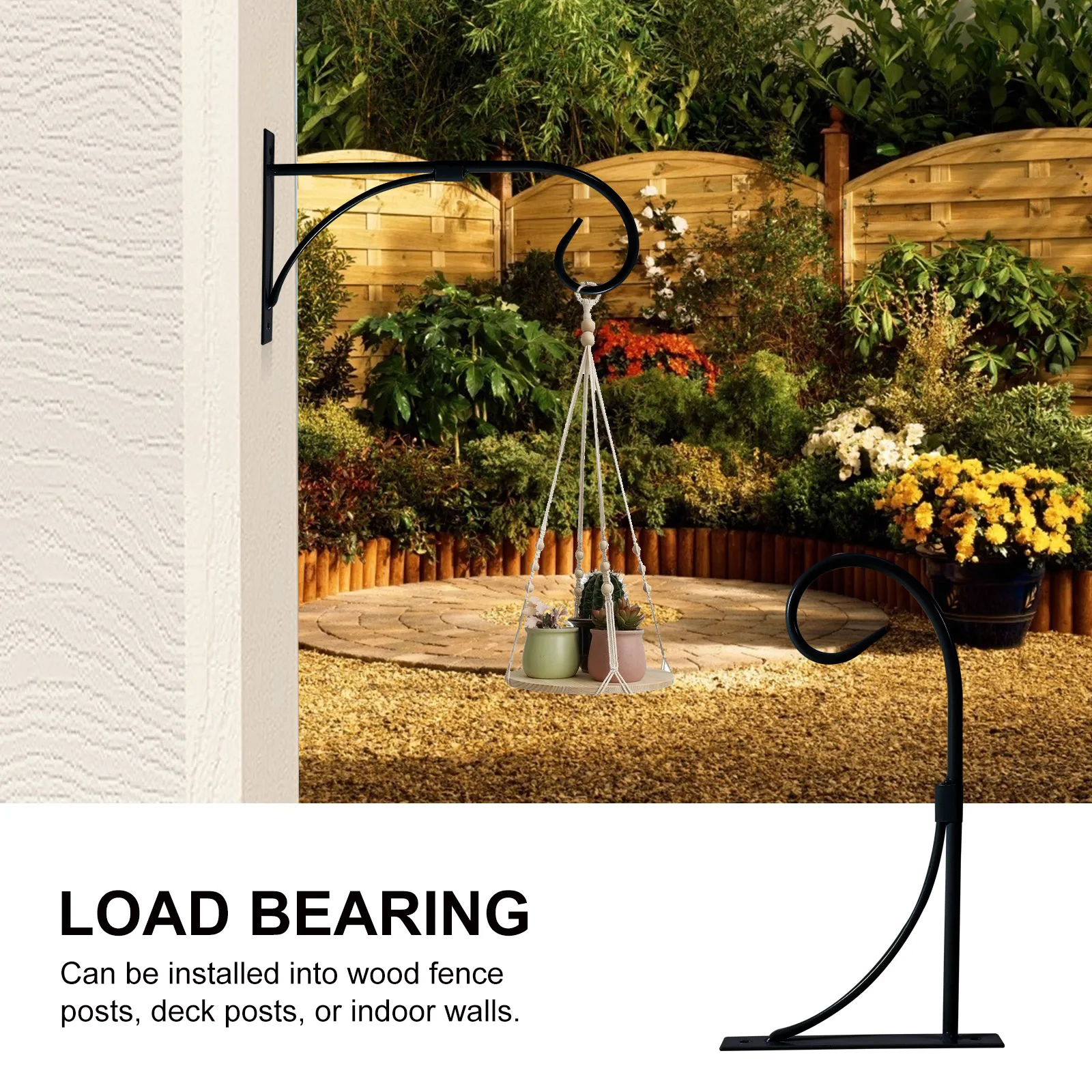 

WallMounted Flowerpot Rack HeavyDuty Iron Balcony Hook StrongLoad PlantsDisplay Rack Decoration Use