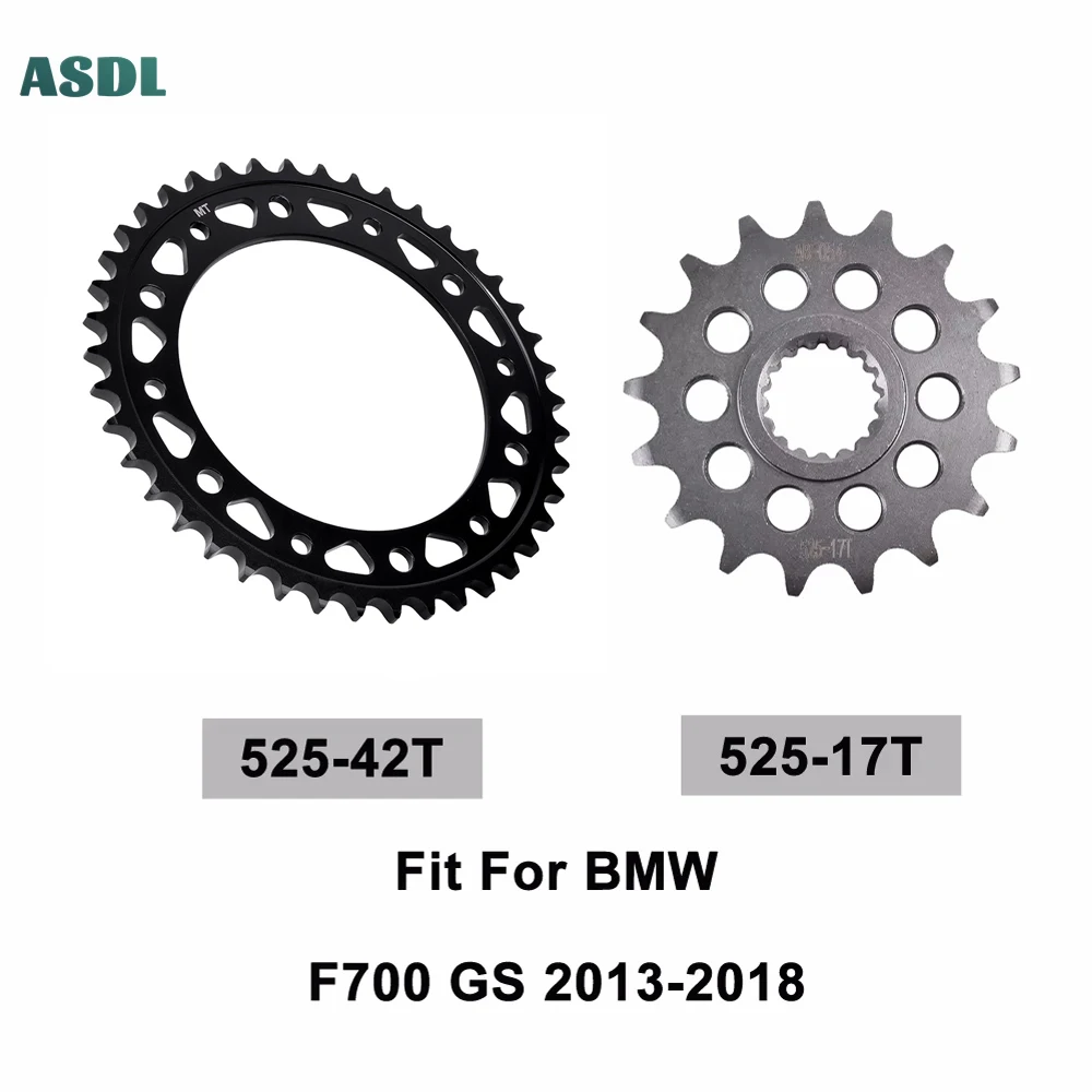 

Motorcycle Chain 525 Front & Rear Sprocket 42T 17T for BMW F700 GS 2013-2018 F700GS Motorcycle Chain Transmission Systems Parts