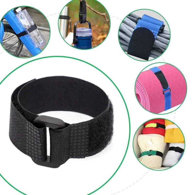 10Pcs Reusable Fastening Hook and Loop Cable Tie Self-Adhesive Fastener Tape Adjustable Multi-Purpose Cord Organizer