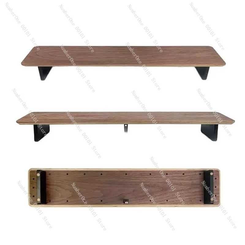 Elegant Black Walnut Multi Layer Solid Wood Monitor Stand Riser Modular Desktop Organizer Shelf Computer Screen Elevation Rack