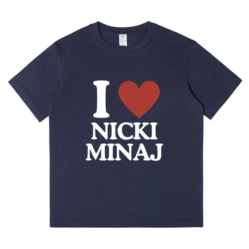 I Love Heart Nicki Minaj T Shirt Men Fashion Hip Hop Short Sleeve Harajuku T-shirt Casual Cotton Oversized T-shirts Streetwear