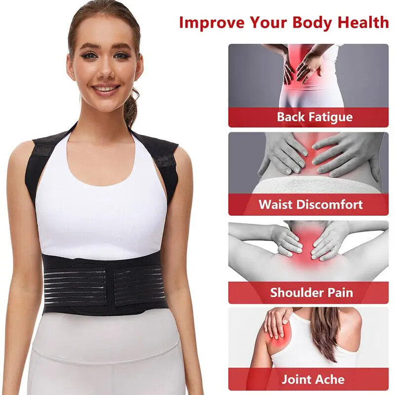 Magnetic Self Heating Belt Lumbar Lower Back Support Brace Vast Therapy Pain Relief Self-Heating Shoulder Pads