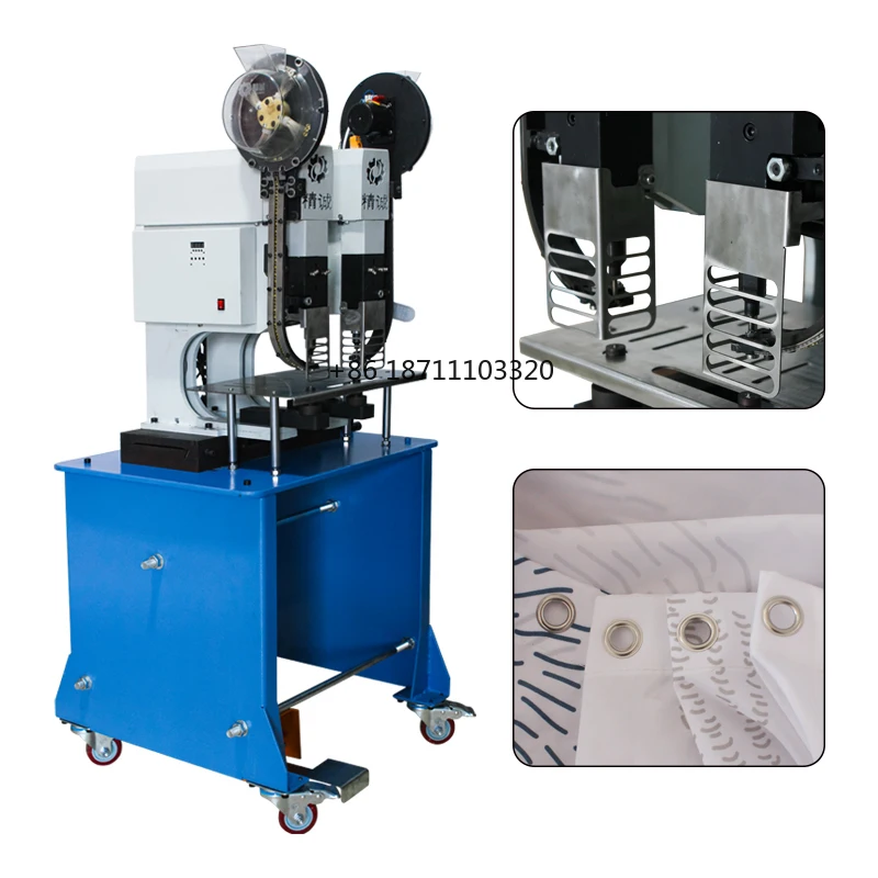 Factory price semi automatic double heads eyelet machine