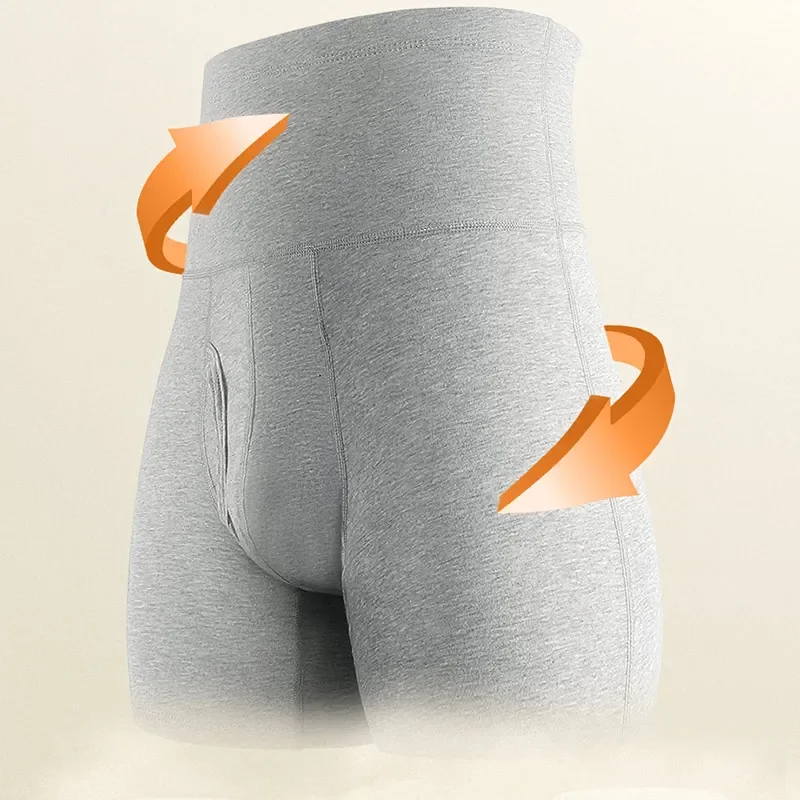 ملابس داخلية للرجال من القطن عالي الخصر للبطن مقاس كبير ومطول ومضاد للارتداء بالإضافة إلى شورتات الملاكم الرياضية الدافئة الدهون