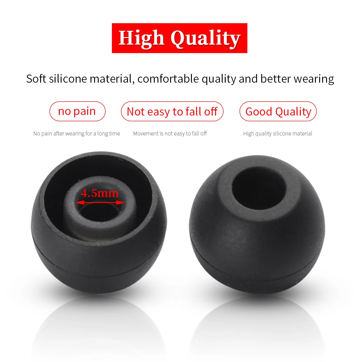 2 pezzi auricolari in silicone per HUAWEI Freelace auricolari per Audio-Technica ATH-CKS550XIS cuffie intrauricolari traspiranti punte 4,5-5,5 mm