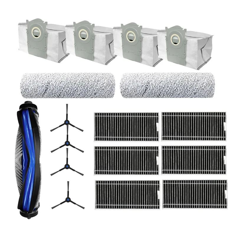 【Berserk】17 шт. для Ecovacs X8 Pro Omni робот-пылесос, основная боковая щетка, швабра, фильтр, мешки для пыли, сверхпрочные аксессуары