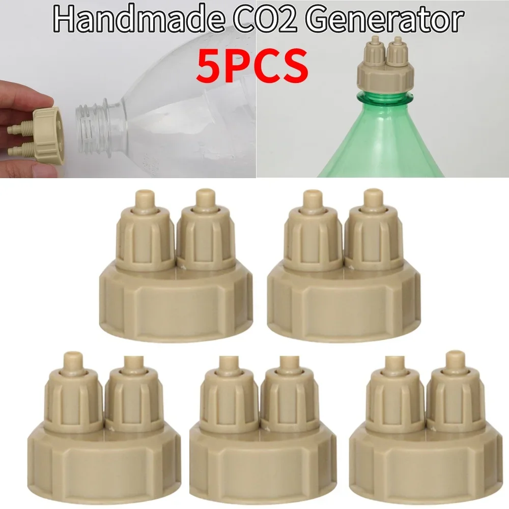 5PCS Aquarium CO2 System Generator Bottle Cap Fish Tank Live Plant DIY Air Diffuser Generator Carbon Dioxide Reactor Instrument