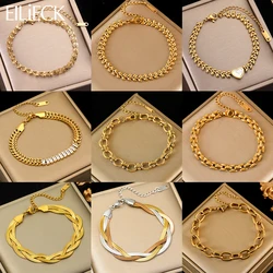 EILIECK 316L Stainless Steel Chain Bracelet Bangle Waterproof Light Metal Fashion Women Chic Wrist Jewelry Birthday Gift Bijoux