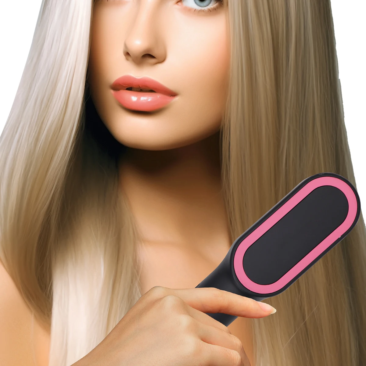 

Women's Cordless Hair Straightener Brush - 45-Min Battery, Type-C Fast Charge, Instant Heating & Anti-Scald Design