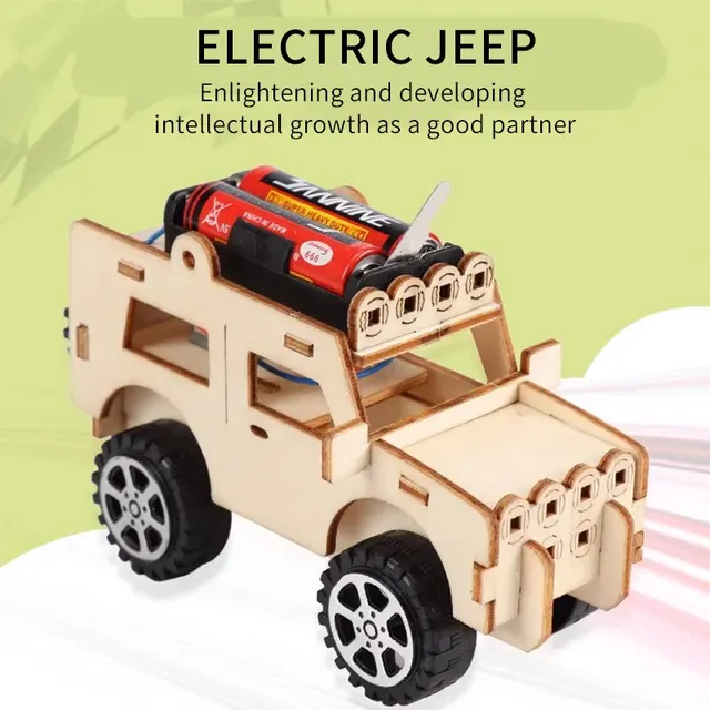 Innowacyjna technologia Mała produkcja Jeep Zabawka elektryczna Student Eksperyment naukowy Ręcznie robiony model DIY