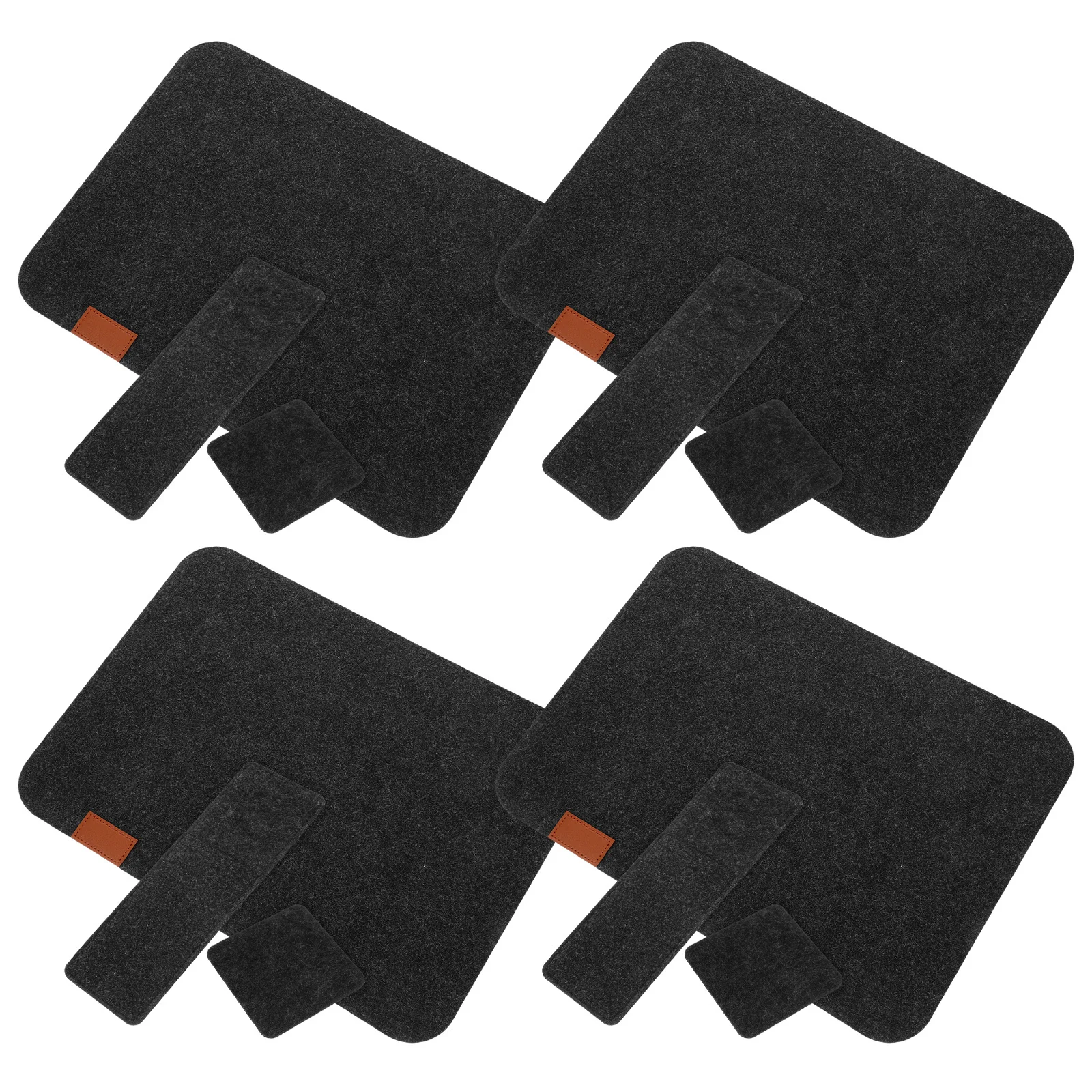 

4 set Heat Proof Felt Placemats Coasters Cutlery Bags For Family Gatherings Restaurants Non-Slip Wipeable Utensil Holder Table