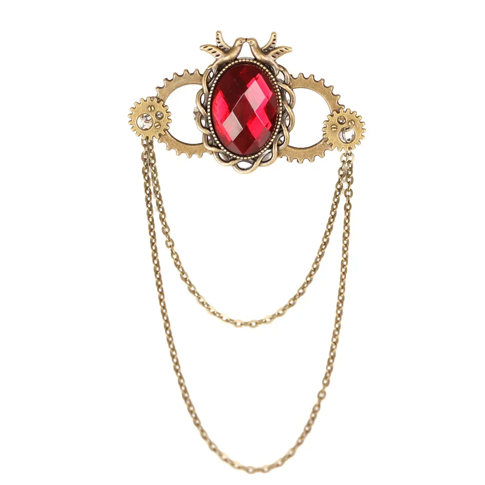 Frauen Retro Gothic Männer Vintage Steampunk Flügel Haars pange Kopf bedeckung Zahnräder Ketten Pin Brosche Haarnadel Zahnräder Schmuck Zubehör