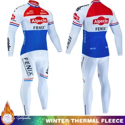 ALPECIN Cycling Clothes Jersey Men Set Mens Men's Bike Clothing Thermal Man Suit Sports Winter Jacket Complete 2024 Uniform Bib