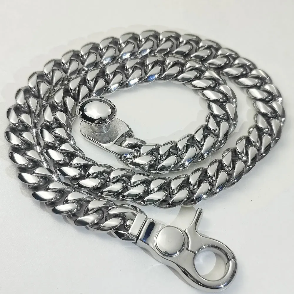 Hip Hop Stainless Steel Jewelry Cadena Hombre Miami Cuban Link Chain Men Necklace