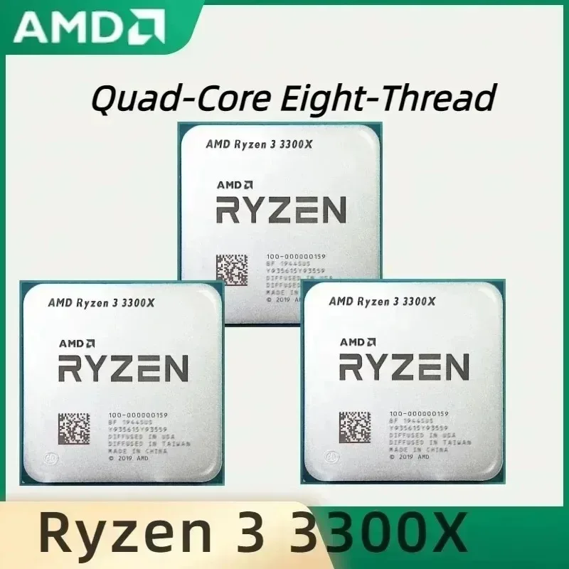 AMD Ryzen 3 3300X Quad-Core Eight-Thread 3.8 GHz 65W L3=16M Socket AM4 CPU Processor R3 3300X 65W Smooth Multitasking
