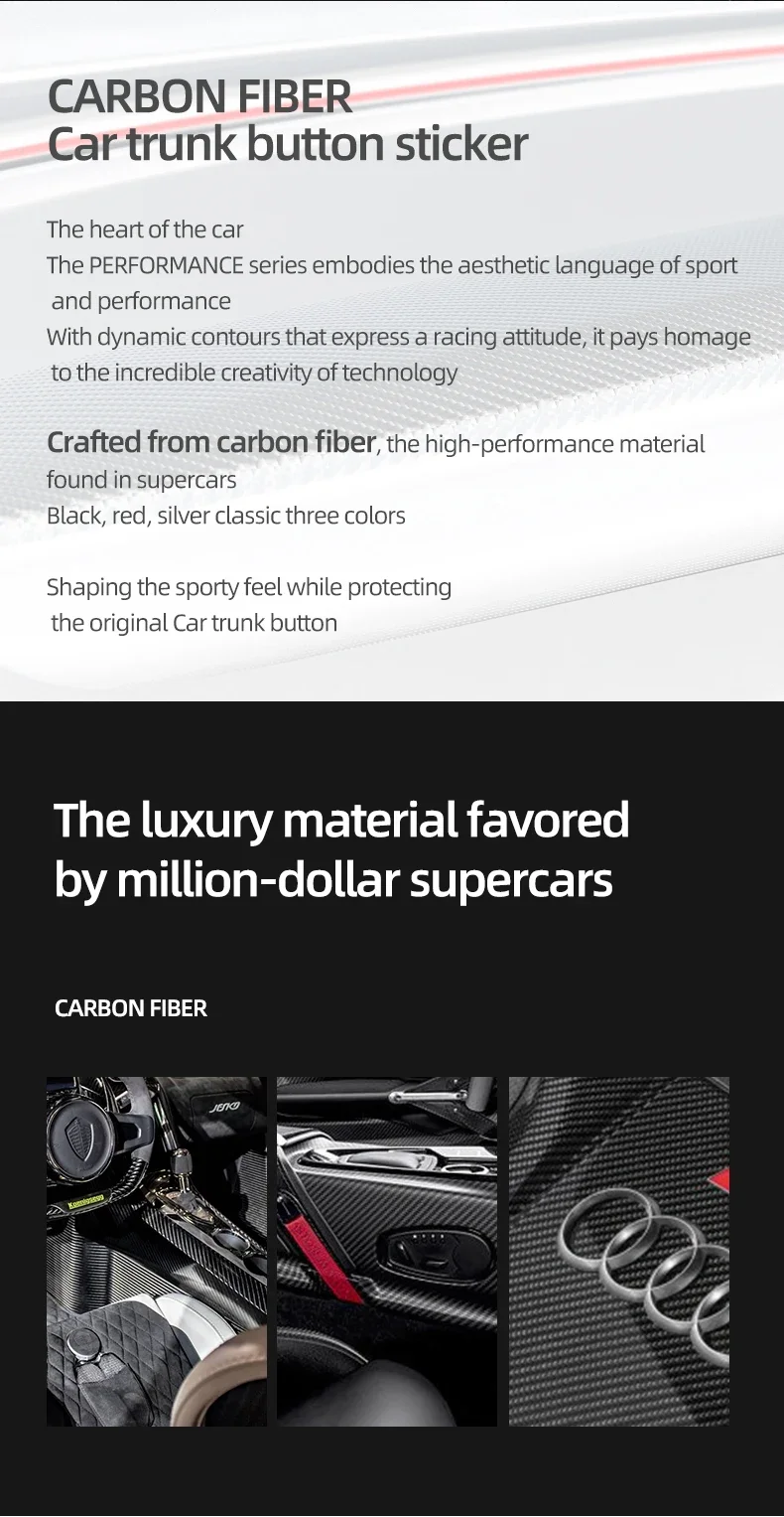 Für Tesla 2019- Model 3 Highland 2024 Model Y Juniper Carbon-Faser Heckklappen-Schalter-Verkleidung Aufkleber Auto-Innenausstattung Zubehör – Detail 2
