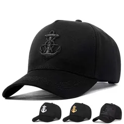 Unisex Ship Anchor Embroidery Baseball Caps Spring and Autumn Outdoor Adjustable Casual Hats Sunscreen Hat