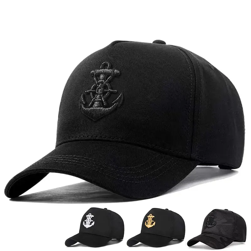 Unisex Ship Anchor Embroidery Baseball Caps Spring and Autumn Outdoor Adjustable Casual Hats Sunscreen Hat