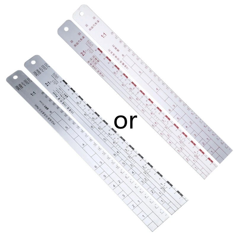 Upgraded Paint Mixing Ratio Ruler Stainless Steel Lightweight Paint Suitable for Auto Paint Mixing Stirring