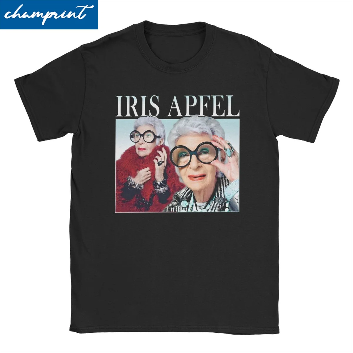 Funny Iris Apfel T-Shirt Men Women's Crewneck Pure Cotton T Shirts Short Sleeve Tees 6XL Clothes