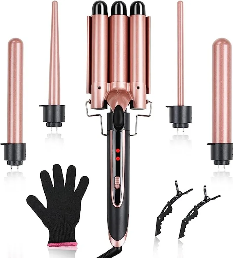 Popular hair tools customized 5 in 1 Hair Curling Wand Interchangeable automatic