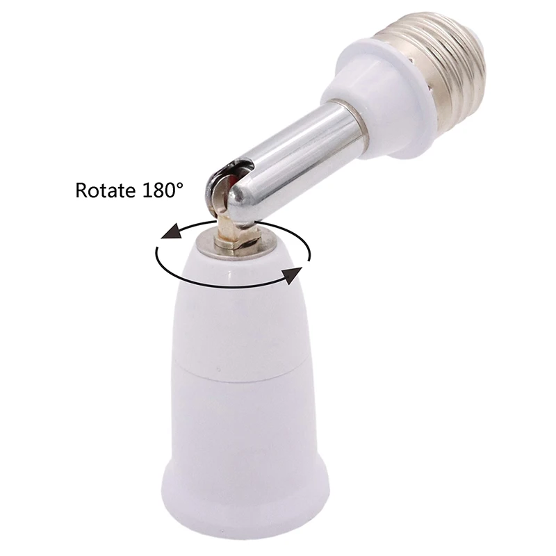 180 درجة دوران أنبوب LED العالمي E27 إلى E27 تطول قاعدة مصابيح قاعدة مصابيح مرنة لمبة المقبس حامل مصباح محولات