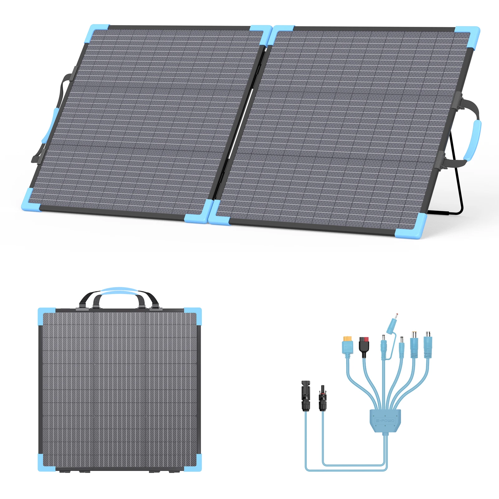 

Портативная солнечная панель E-POWO 110W, монокристаллическая, складная, с коэффициентом преобразования энергии 23,5%, для портативных электростанций, кемпинга, автодомов