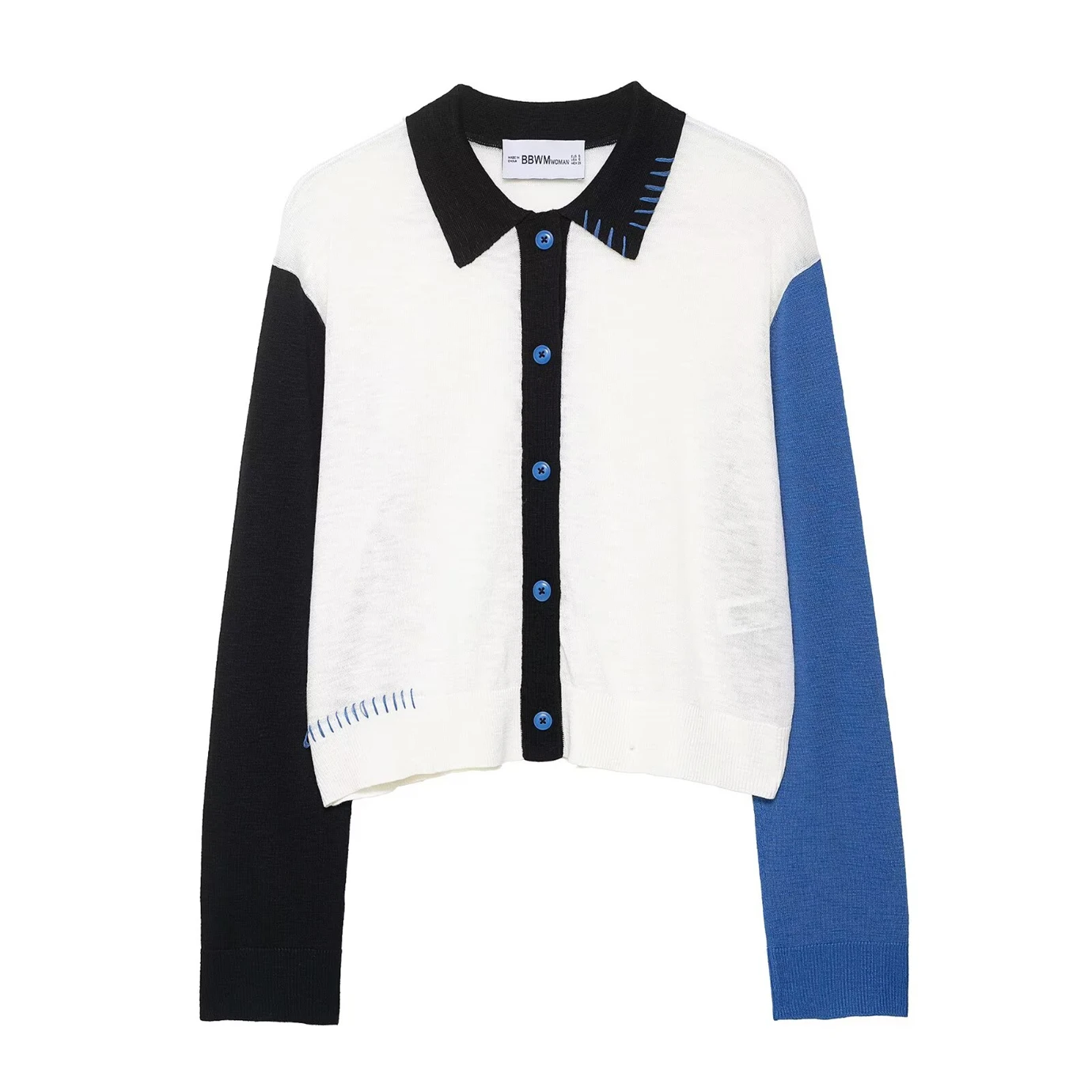 

Women's Knit Cardigan 2025 New Arrival Women's Casual Fashion Color-Block Knit Jacket
