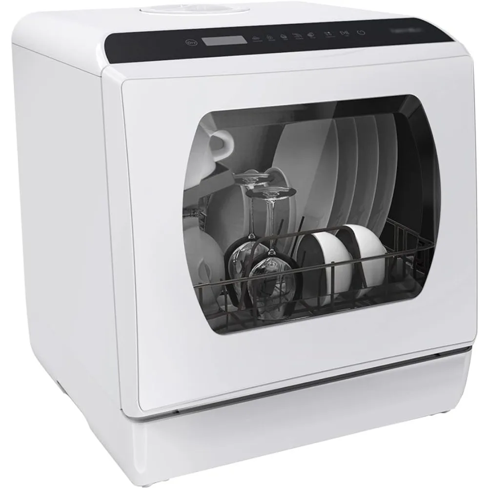 Portable Countertop Dishwasher, 5 Washing Programs Mini Dishwasher with 5L Built-in Water Tank & Inlet Hose